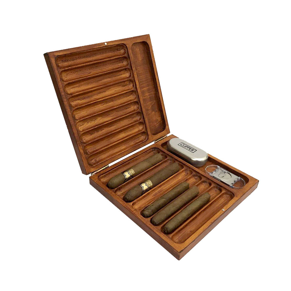 The Executive Solid Walnut Pocket Humidor
